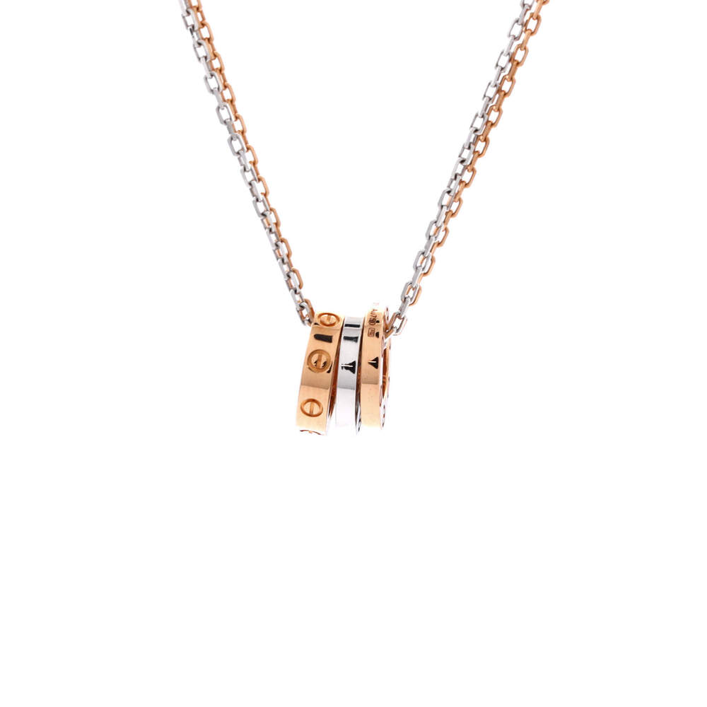 Cartier Love 3 Ring Pendant Necklace